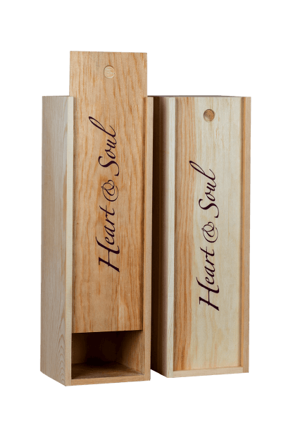 Holzkiste Heart & Soul für 1 Flasche